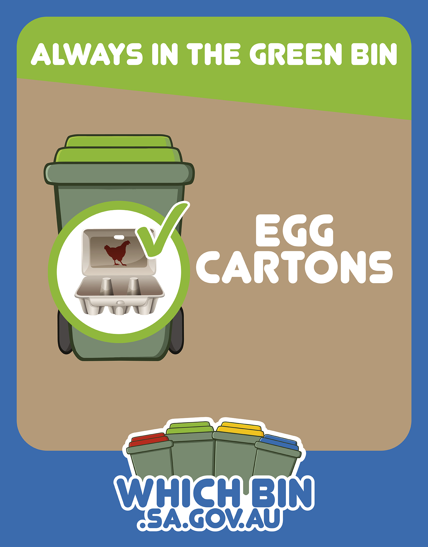 Always in the green bin: cardboard egg cartons 