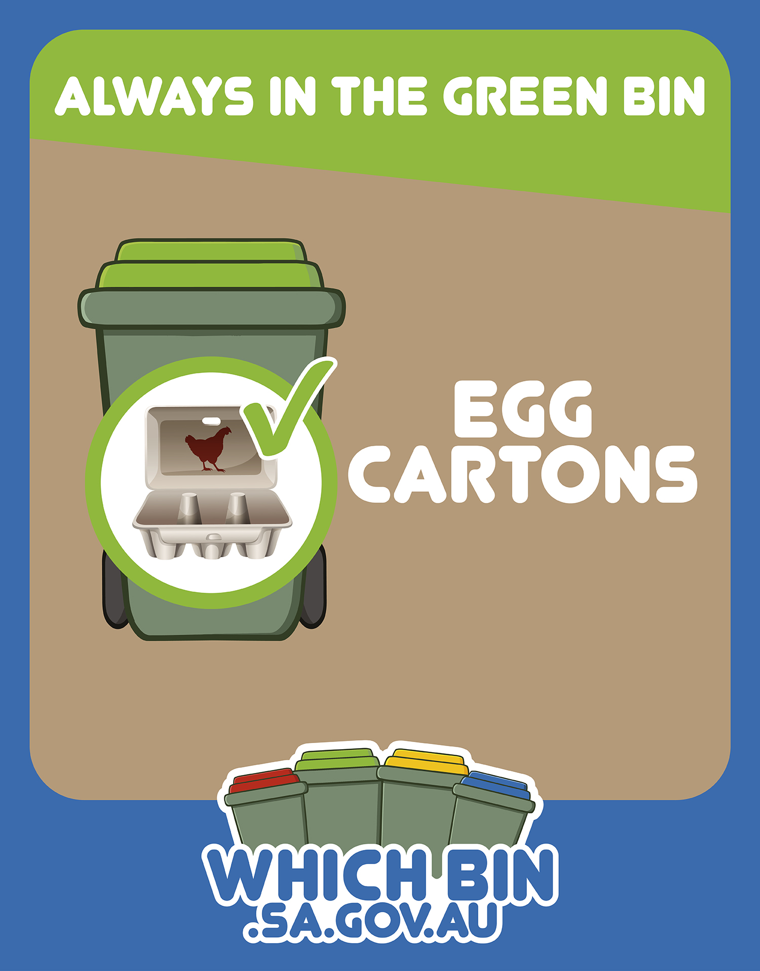 Always in the green bin: cardboard egg cartons 