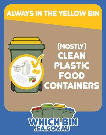 Always in the yellow bin: (mostly) clean plastic food containers