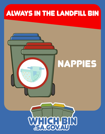 Always in the landfill bin: nappies